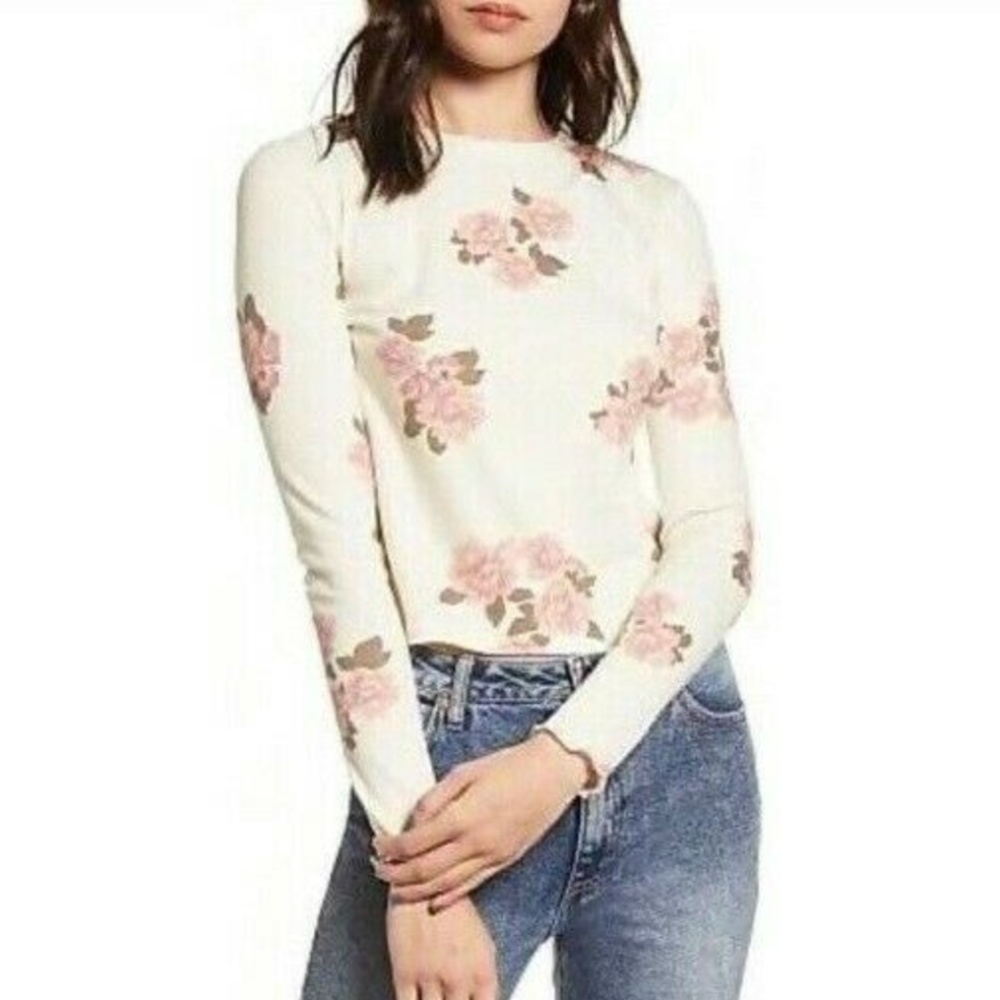 BP COZY THERMAL TOP FLORAL LONG SLEEVE SHIRT TEE